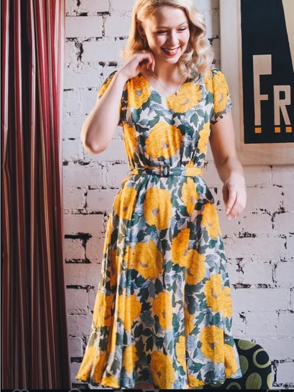 NWT 2X/AU18/US14 Sadie mustard & green dress by Elise design